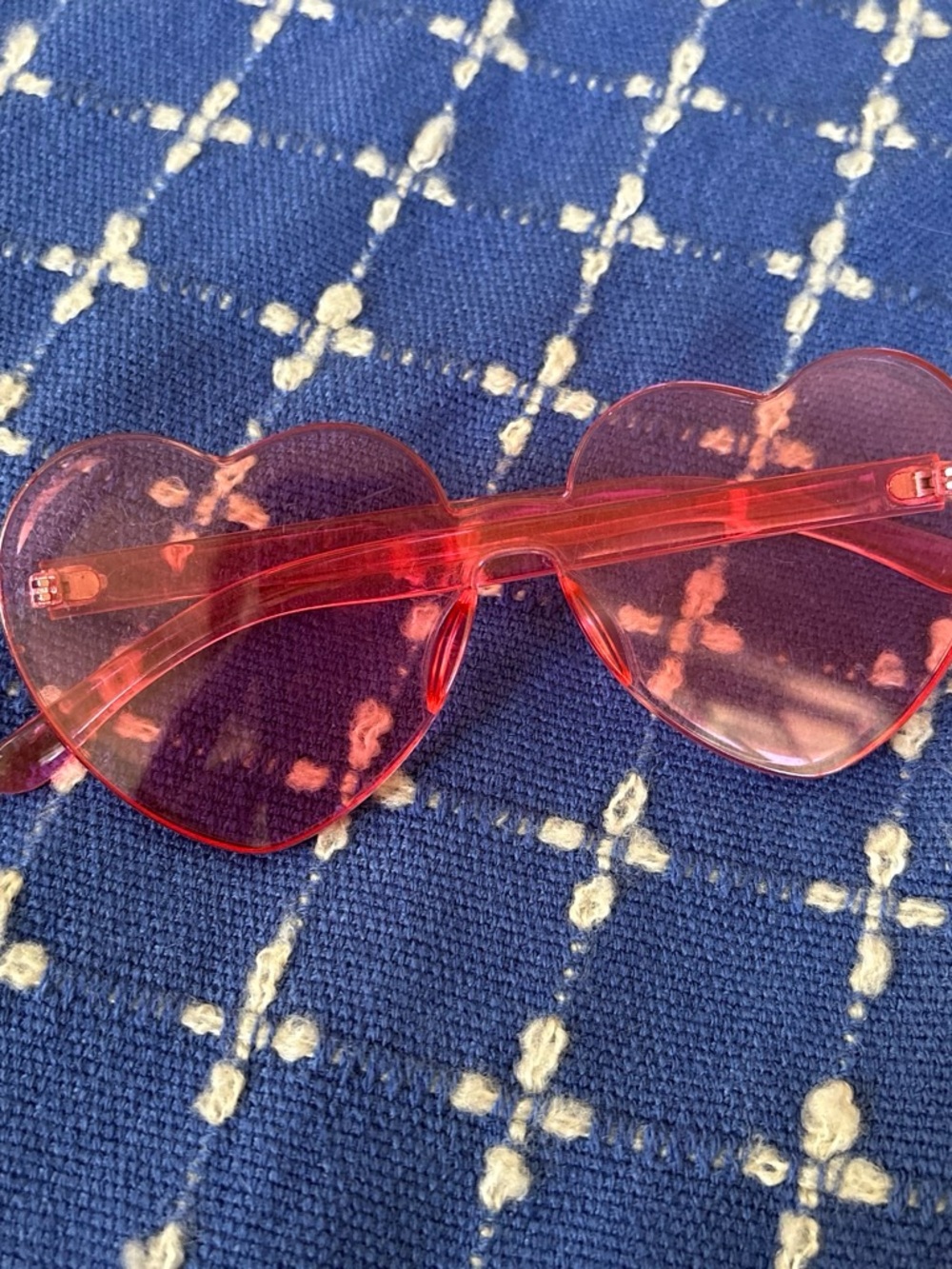 Transparent Heart-Shaped Pink Sunglasses for Women